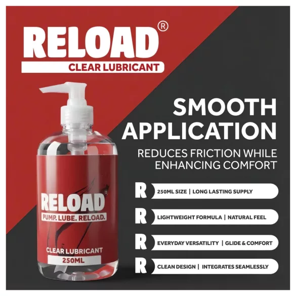 Reload - прозрачен воднобазиран лубрикант в опаковка с помпа (250 мл)