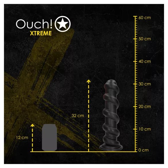Ouch! Hole Driller - гигантски анален плъг (черен) - 31,5 см