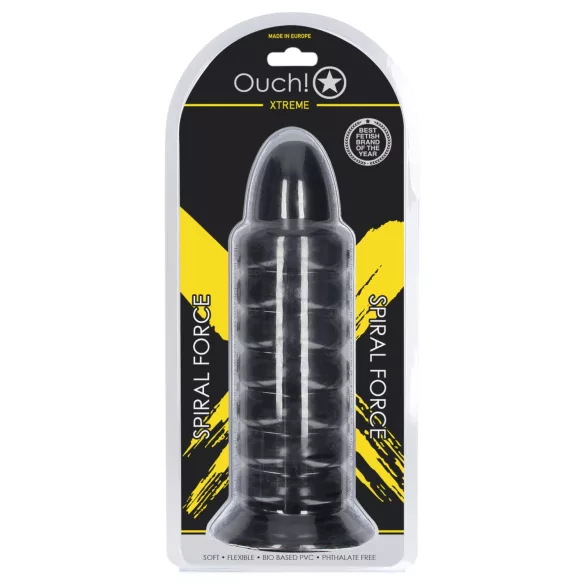 Ох! Spiral Force - спирален анален плъг (черен) - 23,5 см