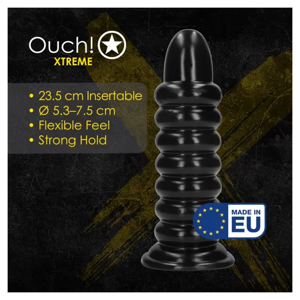 Ох! Spiral Force - спирален анален плъг (черен) - 23,5 см