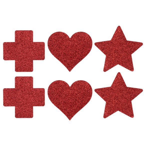 Le Désir - комплект лепенки за зърна - 3 чифта - червени