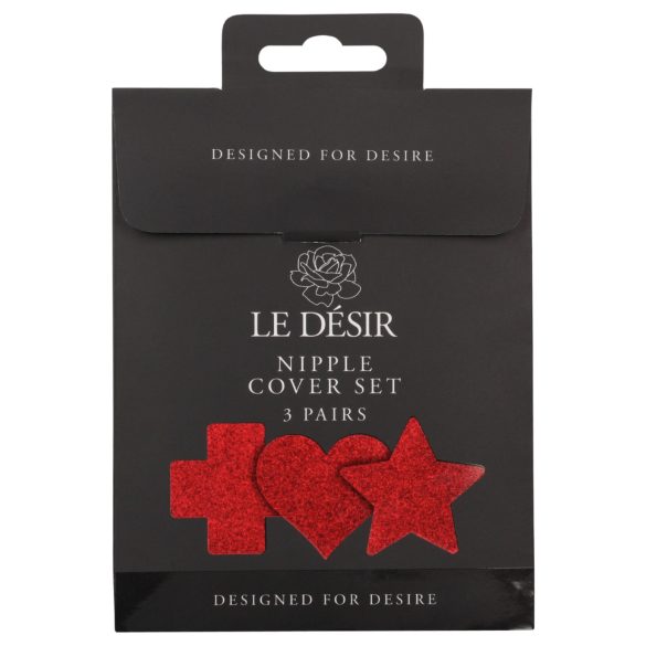 Le Désir - комплект лепенки за зърна - 3 чифта - червени