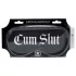 Ох! - сатенена маска за очи с надпис „Cum Slut“ (черна)