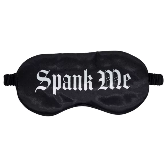 Ох! - сатенена маска за очи с надпис „Spank Me“ (черна)