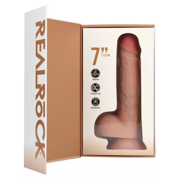 RealRock - вибратор с вендуза - натурален - 18см