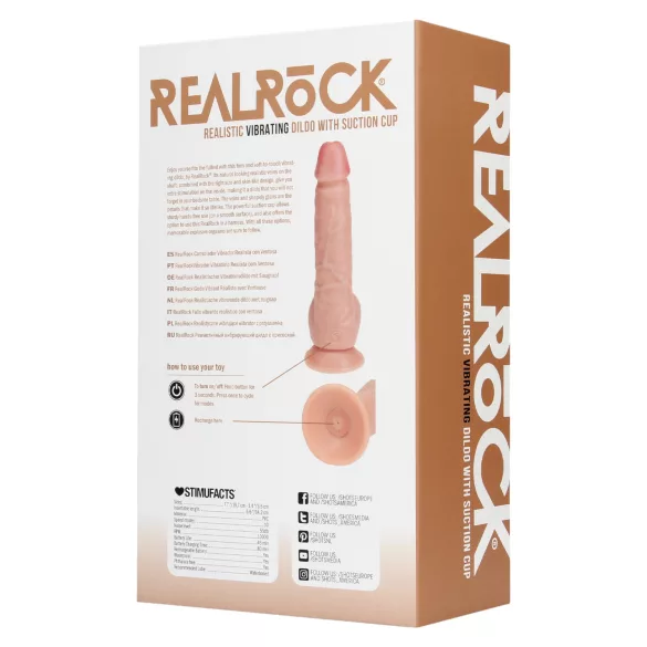 RealRock - вибратор с вендуза - натурален - 18см
