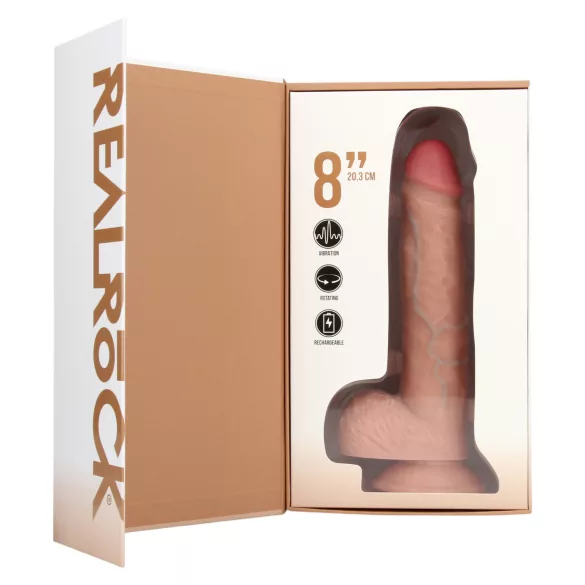 RealRock - въртящ се вибратор - телесен - 20,5 см