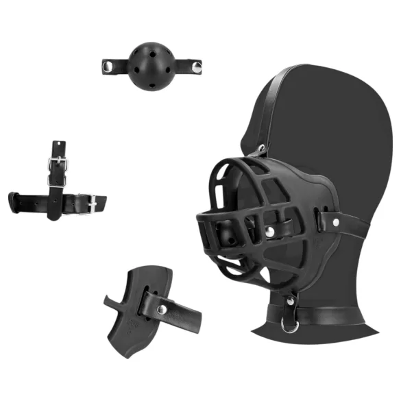 Ouch! - маска за уста с вградени накрайници - черна