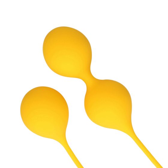 Loveline - комплект силиконови топки за гейши - 2 части (жълт)