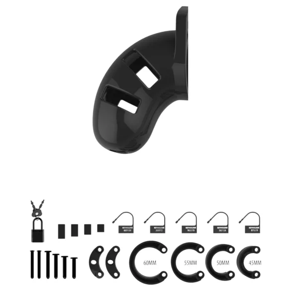 ManCage - Модел 13 клетка за пенис (черна) - 6,5 см
