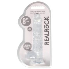   REALROCK - полупрозрачен реалистичен вибратор - прозрачен (19 см)