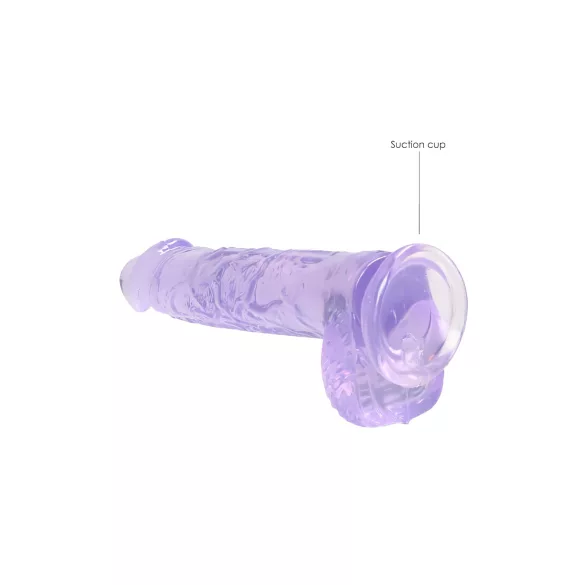 RealRock - реалистично дилдо - лилав, прозрачен - 15см