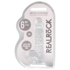   REALROCK - полупрозрачен вибратор - прозрачен (15 см)