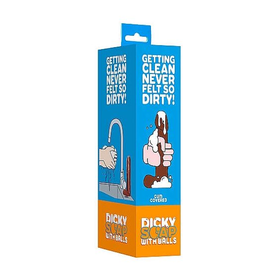 Dicky Cum - сапун с пенис тестиси - кафяв (250g)
