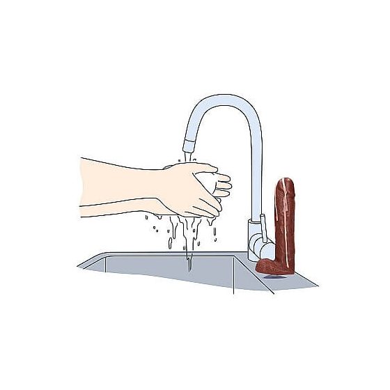 Dicky Cum - сапун с пенис тестиси - кафяв (250g)