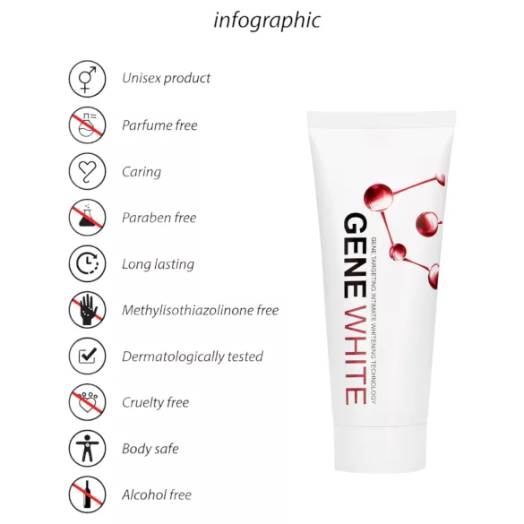 Pharmquests Gene White - избелващ крем за кожа (100 ml)