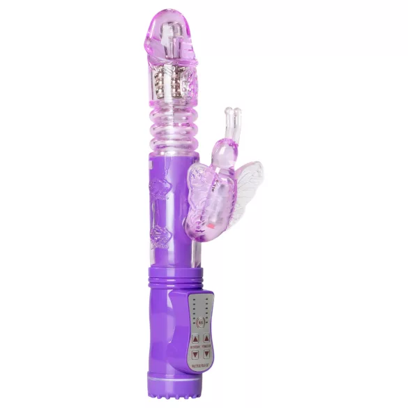 Easytoys Butterfly - вибратор с въртяща и тласкаща функция - лилав