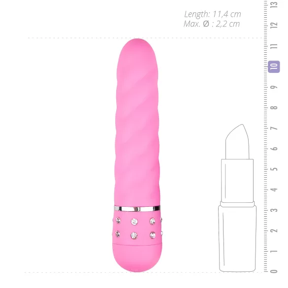 Easytoys Diamond - вибратор ръкавица с релеф - розов