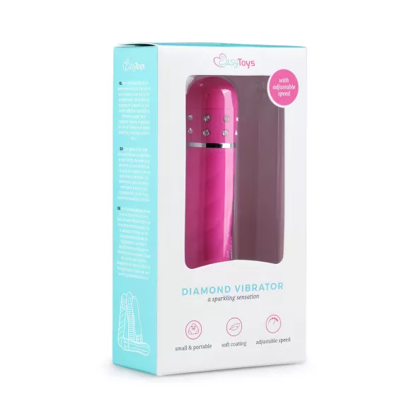 Easytoys Diamond - вибратор ръкавица с релеф - розов