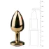 EasyToys Metal No.1 - анален плъг конус с лилав камък (златист, 2,5 cm)