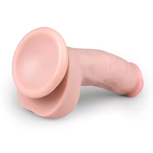 Easytoys - дилдо с вакуум, с тестиси - 15см, телесен цвят
