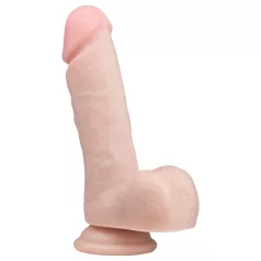   Easytoys - дилдо с вакуумна основа и тестиси - 17,5 см - телесен цвят
