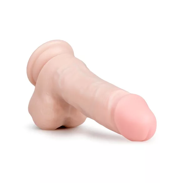 Easytoys - дилдо с вакуумна основа и тестиси - 17,5 см - телесен цвят