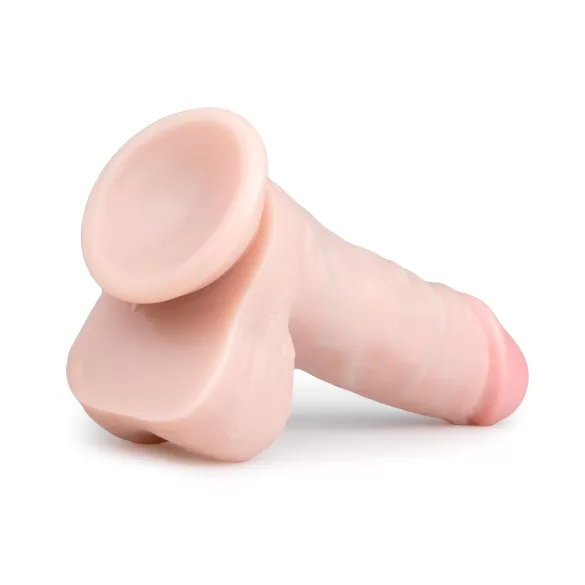 Easytoys - дилдо с вакуумна основа и тестиси - 17,5 см - телесен цвят