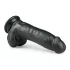 Easytoys - дилдо с тестиси и вакуумна основа - 20 см - черен