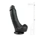 Easytoys - дилдо с тестиси и вакуумна основа - 20 см - черен