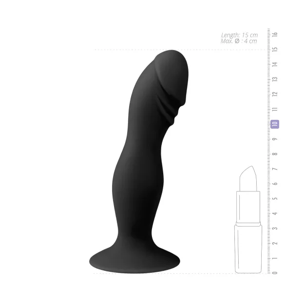 Easytoys - дилдо с главичка и вакуумна основа - черен