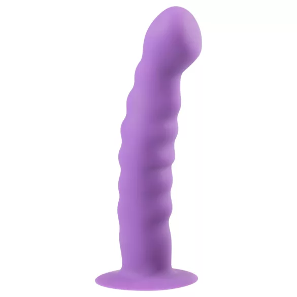 Easytoys - дилдо с вълнообразна форма и вакуумна основа - лилав