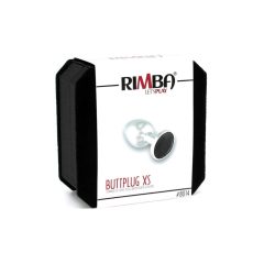   Rimba XS - анален вибратор от черен метал с камъни (сребърен)
