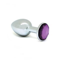   Rimba XS - лилав метален анален вибратор с камъни (сребърен)