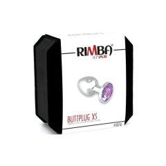   Rimba XS - лилав метален анален вибратор с камъни (сребърен)