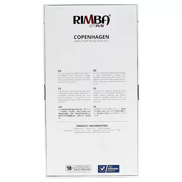 Rimba Copenhagen - комплект анални плъгове (розов, 2 бр.)