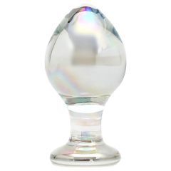   Rimba Zelda - коничен анален стъклен вибратор (полупрозрачен)