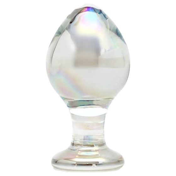 Rimba Zelda - коничен анален стъклен вибратор (полупрозрачен)