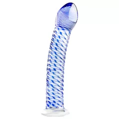   Gildo Glass No. 5 - стъклено дилдо спирала - прозрачно-синьо