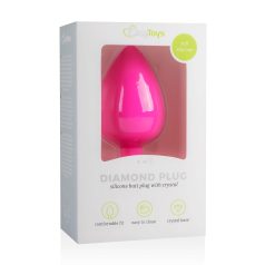   Easytoys Diamond - plug за анален стимулатор с бял камък (голям) - розов
