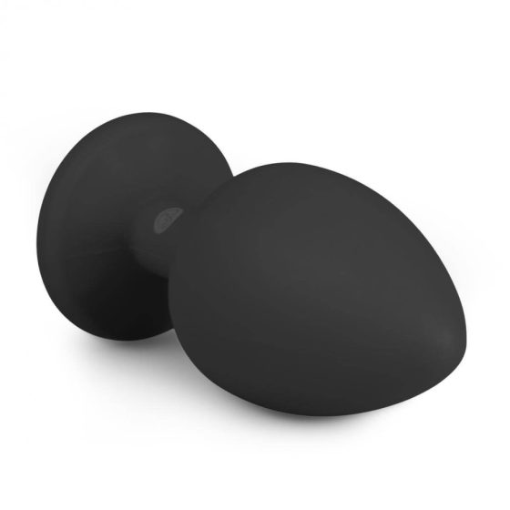 Easytoys Diamond - анален вибратор с бял камък (голям) - черен