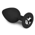 Easytoys - анален плъг с бял камък - среден размер - черен