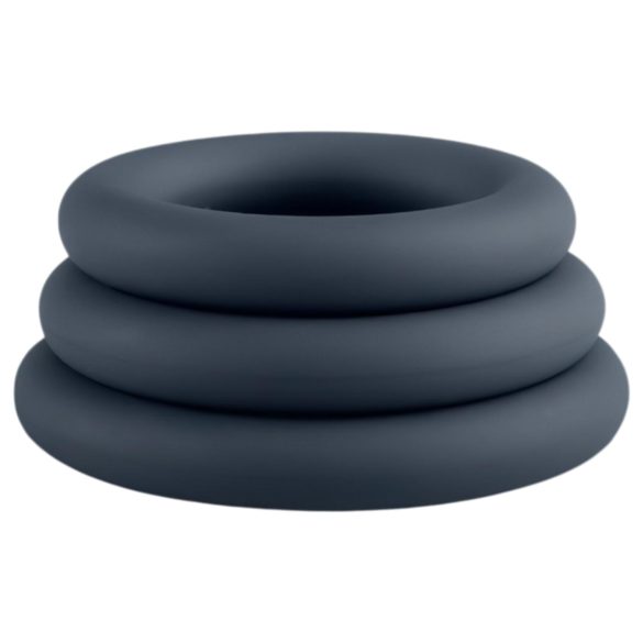 Boners - комплект пенис пръстени - 3 броя - сив