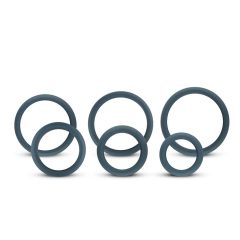   Boners - Комплект силиконови пръстени за пенис - 6бр (сив)