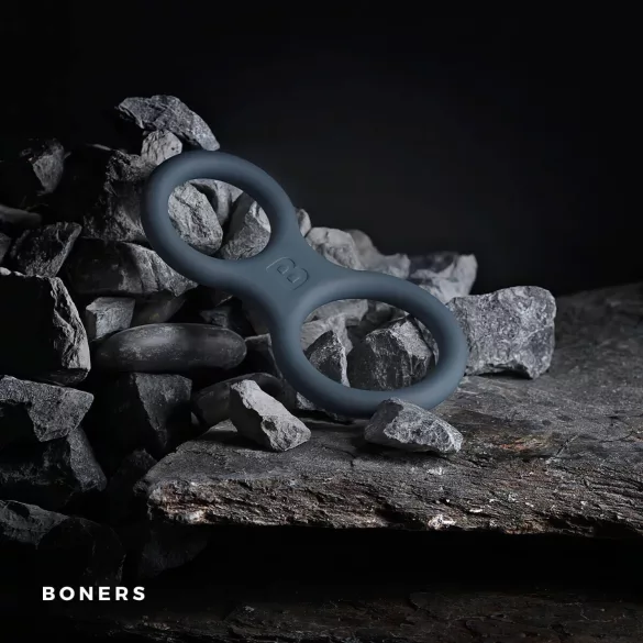 Boners Classic - пенис и тестис ринг - сив силикон