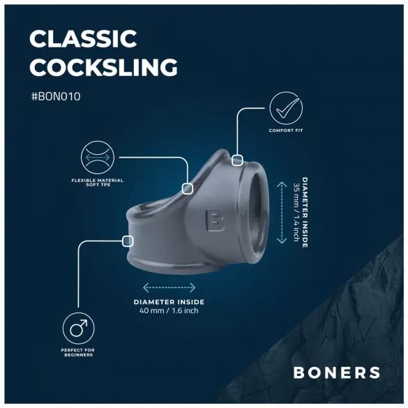 Boners - пенис пръстен и скротум пръстен - сив