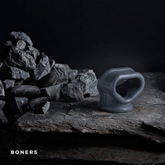Boners 2in1 - Пръстен за пенис и пръстен за пенис (сив)