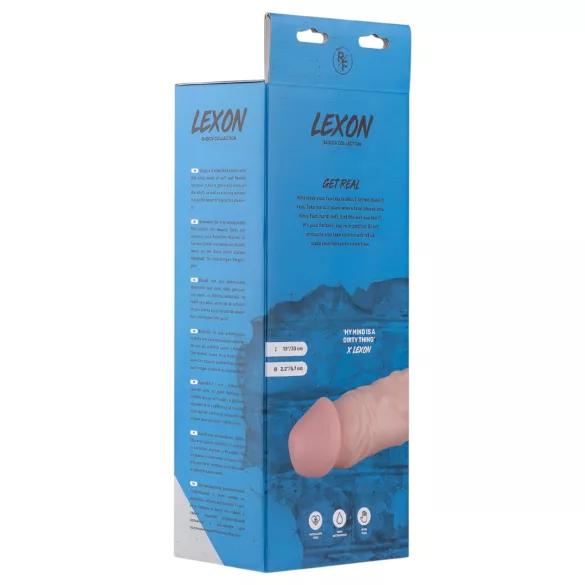 Real Fantasy Lexon - реалистично дилдо с тестиси - 33см - телесен цвят