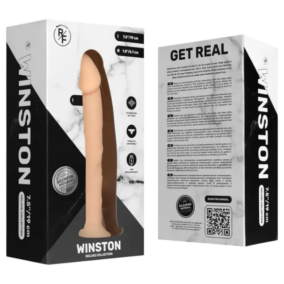Real Fantasy Winston - вибратор с вендуза - 19 см - телесен цвят