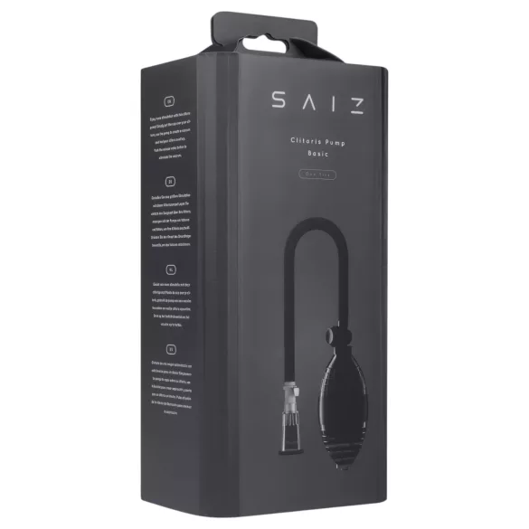 Saiz Basic - помпа за клитор - прозрачно-черна